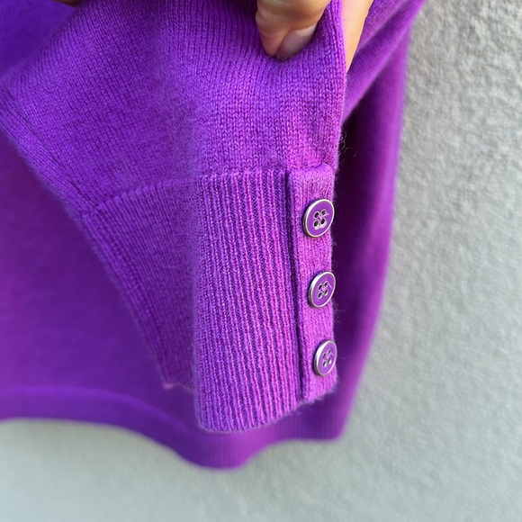 NWT Talbots 🔥 Pure Cashmere Crewneck Sweater Purple Sz XL - Picture 5 of 7